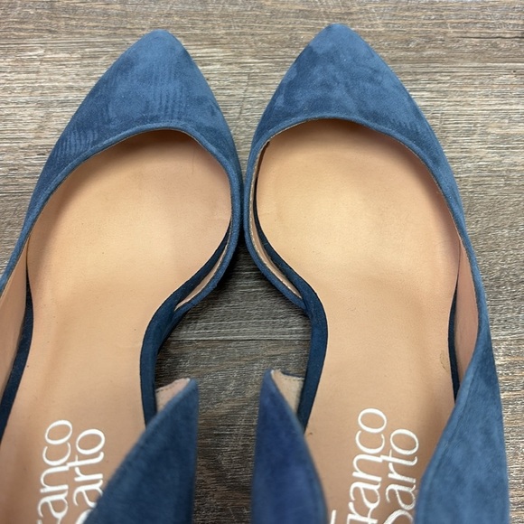 Franco Sarto FELICE D’Orsay Blue Suede Heeled Wedge 8.5 - Picture 6 of 11